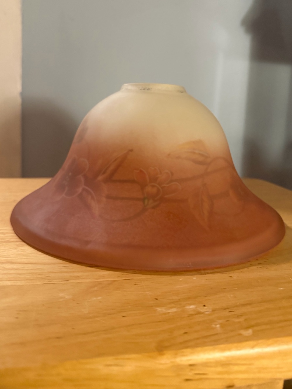 Antique Galle Style Acid Etched Floral
Glass Lamp Shade